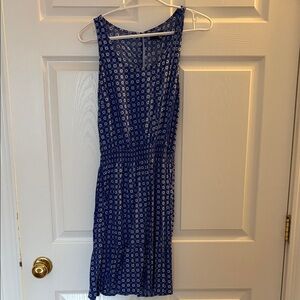 GAP Blue and White Patterned Midi Dress